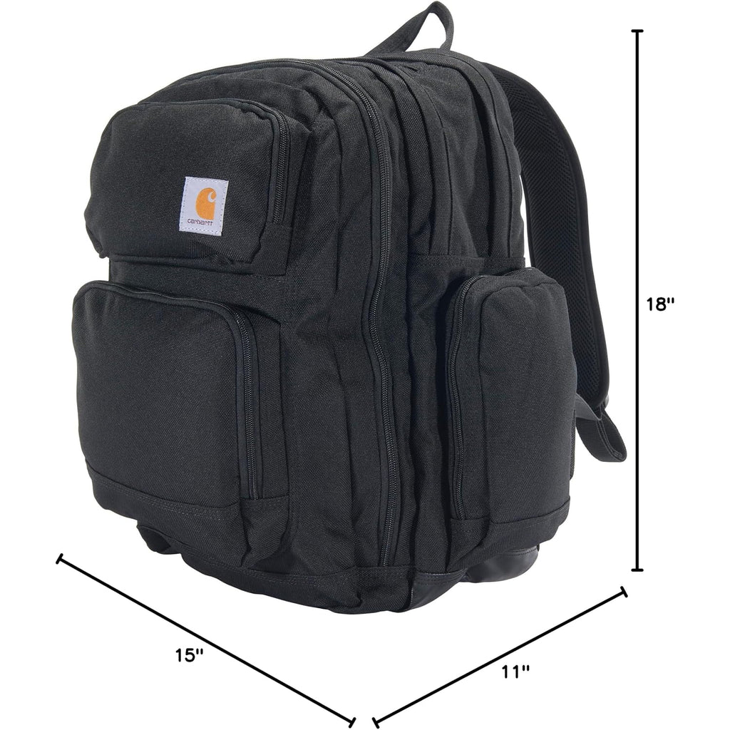 Carhartt 35L Triple-Compartment Backpack, Durable Pack With Laptop Sleeve And Duravax Abrasion Resistant Base, Black