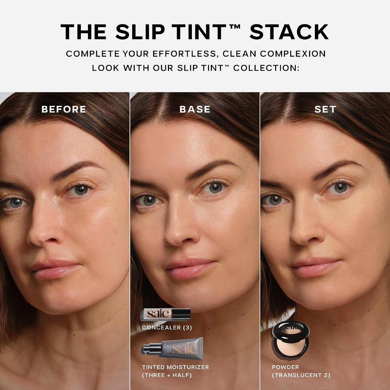 Saie Slip Tint Tinted Moisturizer With Spf 35 - Light Coverage, Glowy Skin Tint & Mineral Sunscreen For Face With Hydrating Hyaluronic Acid - Summer Makeup Essential - Shade Three + Half (1.35 Oz)
