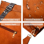 AUYOCO Vegan Leather Crossbody Bags for Women, Crossbody Purse with Guitar Strap Zipped Pockets Handbag Shoulder Bag