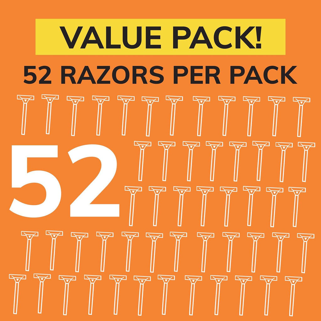 BIC Sensitive Men’s Disposable 1-Blade Razors, Smooth Shave with Lightweight Handle, 52-Pack