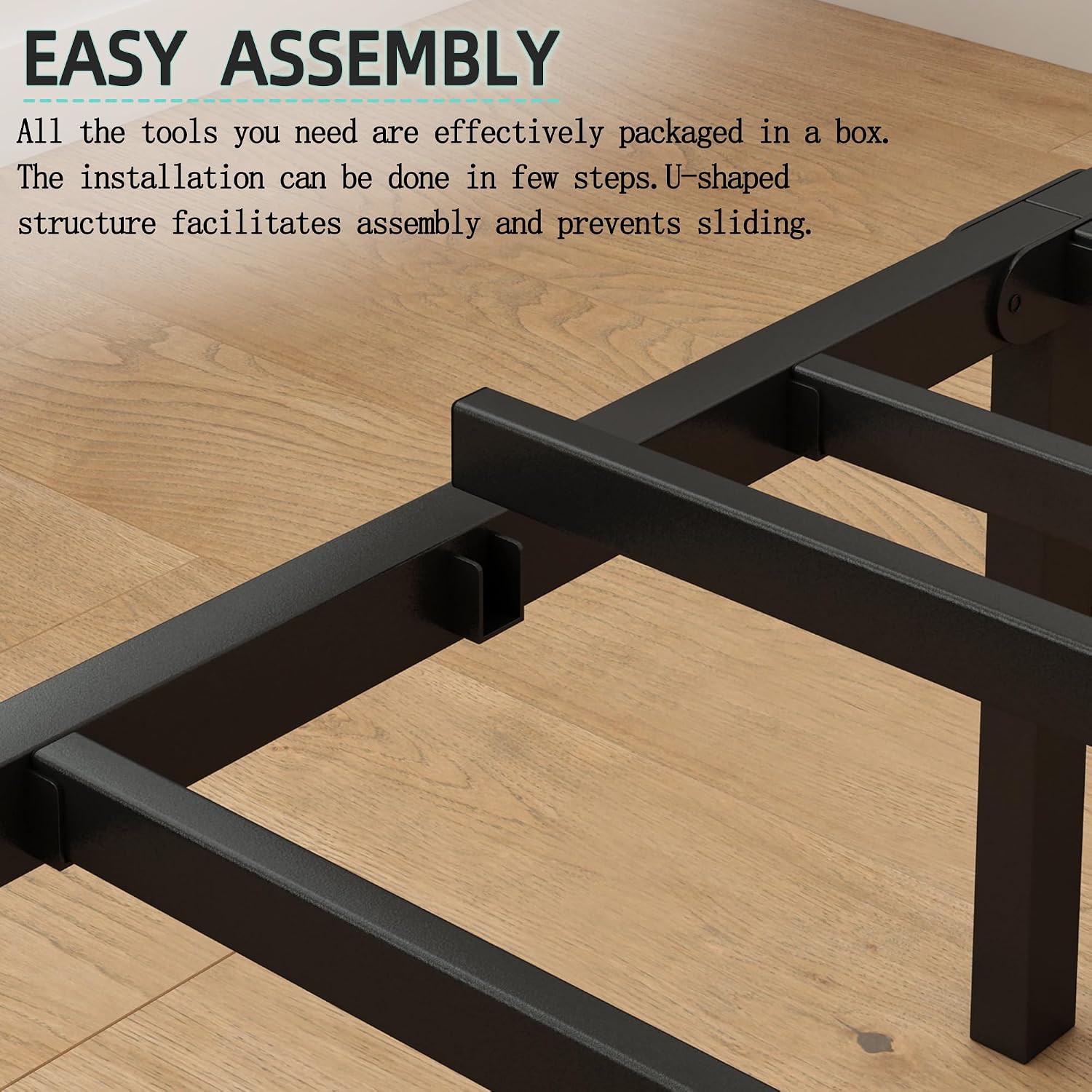 Queen Bed Frame With Headboard And Footboard, 14 Inch Metal Platform Bed Frame Queen Size With Steel Slat Support, No Box Spring Needed, Noise Free, Easy Assembly,