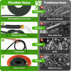 Garden Hose 50Ft, Non-Expanding Water Hose With 10 Function Nozzle, Lightweight, Kink Free, Sturdy, Leak-Proof, Portable, Flexible Hose 50Ft For Outdoor, Yard, Lawn, Car Wash And Camper Use