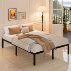 14 Inch Metal Bed Frame Queen Size No Box Spring Needed, Heavy Duty Platform Support Up To 3000 Lbs, Easy Assembly, Noise Free, Black