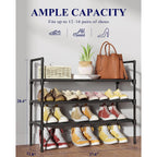 Kitsure Shoe Rack - 3-Tier Shoe Organizer, Shoe Rack For Closet, Entryway, Bedroom, Easy- Assembly Storage Shelf With Side Handles, 27.6" Wide - 3 Tiers, Black