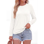 Prettygarden Long Sleeve Tshirts Shirts For Women Clothing | Soft Comfy Cotton Tees, Loose Fitting Tops, Crew Neck Underscrubs, Basic Fall Clothes For Daily Wear & Casual Outings