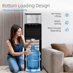 Bottom Loading Water Cooler Dispenser For 3-5 Gallon Bottles, 3 Temperature - Hot, Cold & Room Water With Child Lock, Ideal Design For Home & Office, Satin Silver