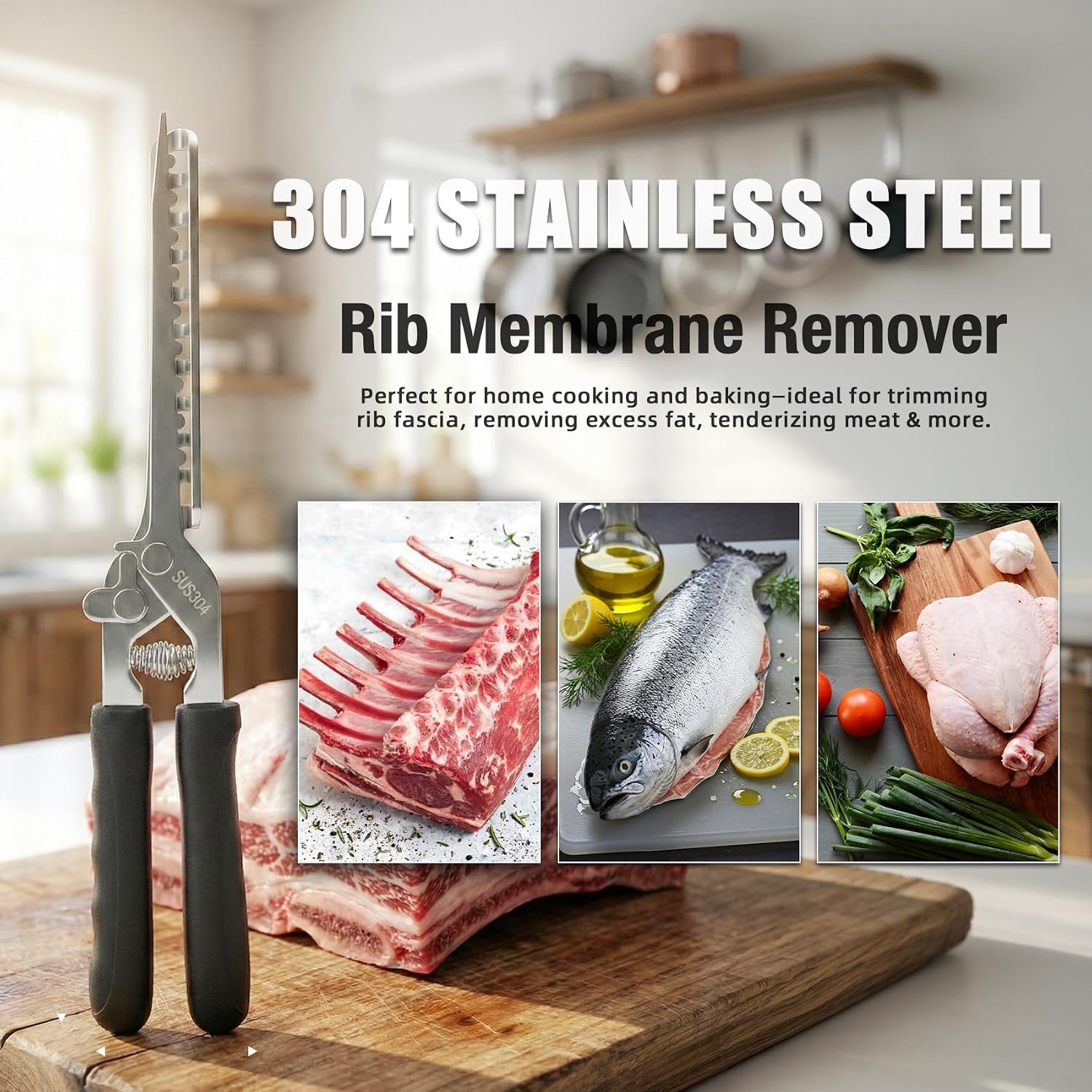 Rib Membrane Removal Tool – 304 Stainless Steel Rib Prep Tool Membrane Remover & Bb Rib Skinner