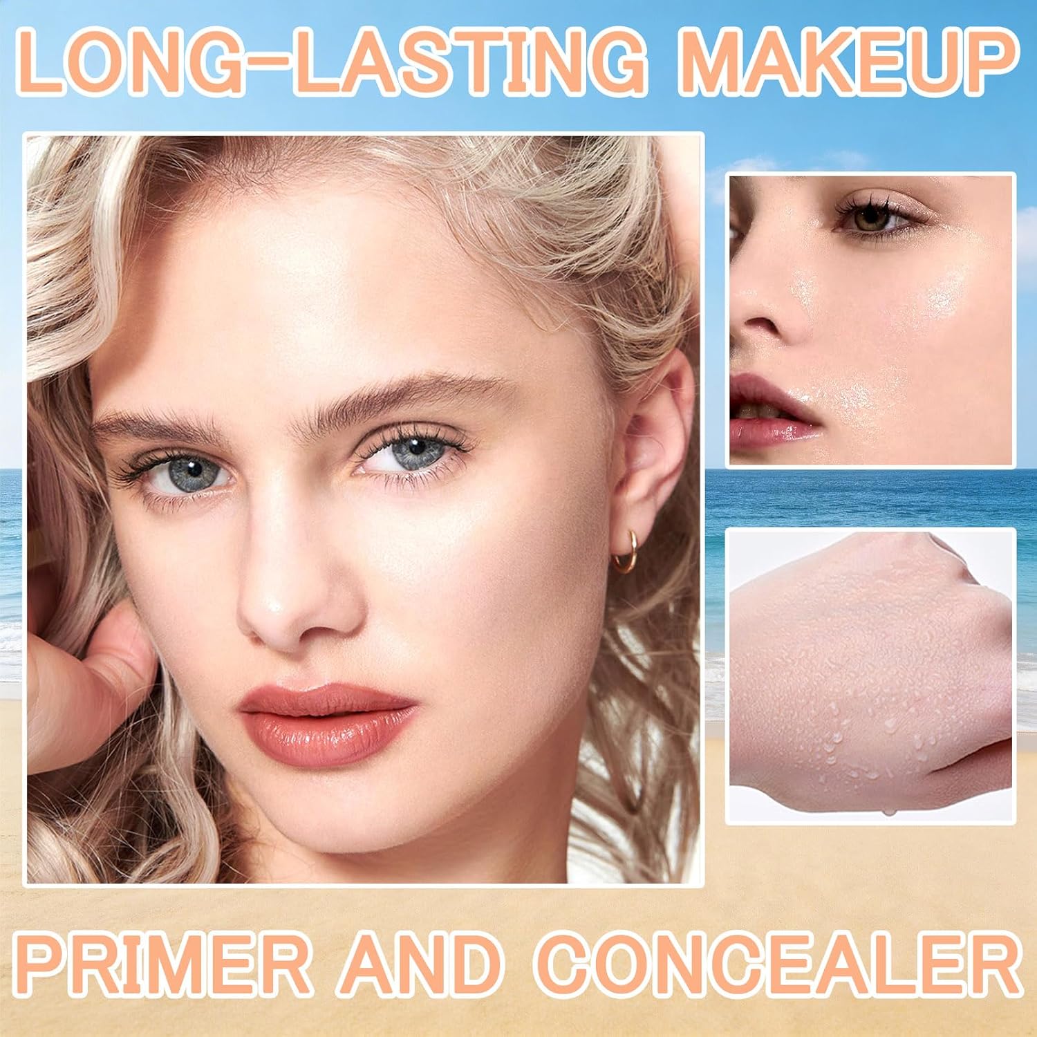 2 Pcs 3 In 1 Primer For Face Before Makeup, Sunscreen Isolation Cream Spf 50, Face Primer One Step Color Corrector, Moisturizing Skin Tone Correcting Oil Control