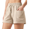 Women's Linen Shorts Casual Summer Shorts High Waisted Comfy Pull On Shorts with Pockets 4"