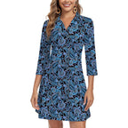 Woweny 3/4 Sleeve Dress For Women With Pockets V Neck Upf 50+ Casual Sun Dress Breathable Quick Dry Beach Vacation