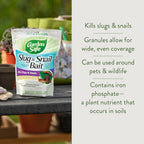 Garden Safe Brand Slug & Snail Bait Granules, 2 Pounds, Slugs & Snails Begin To Die Within 3 To 6 Days, Can Be Used Around Pets & Wildlife, For Lawns, Gardens & Greenhouses, 1 Pack