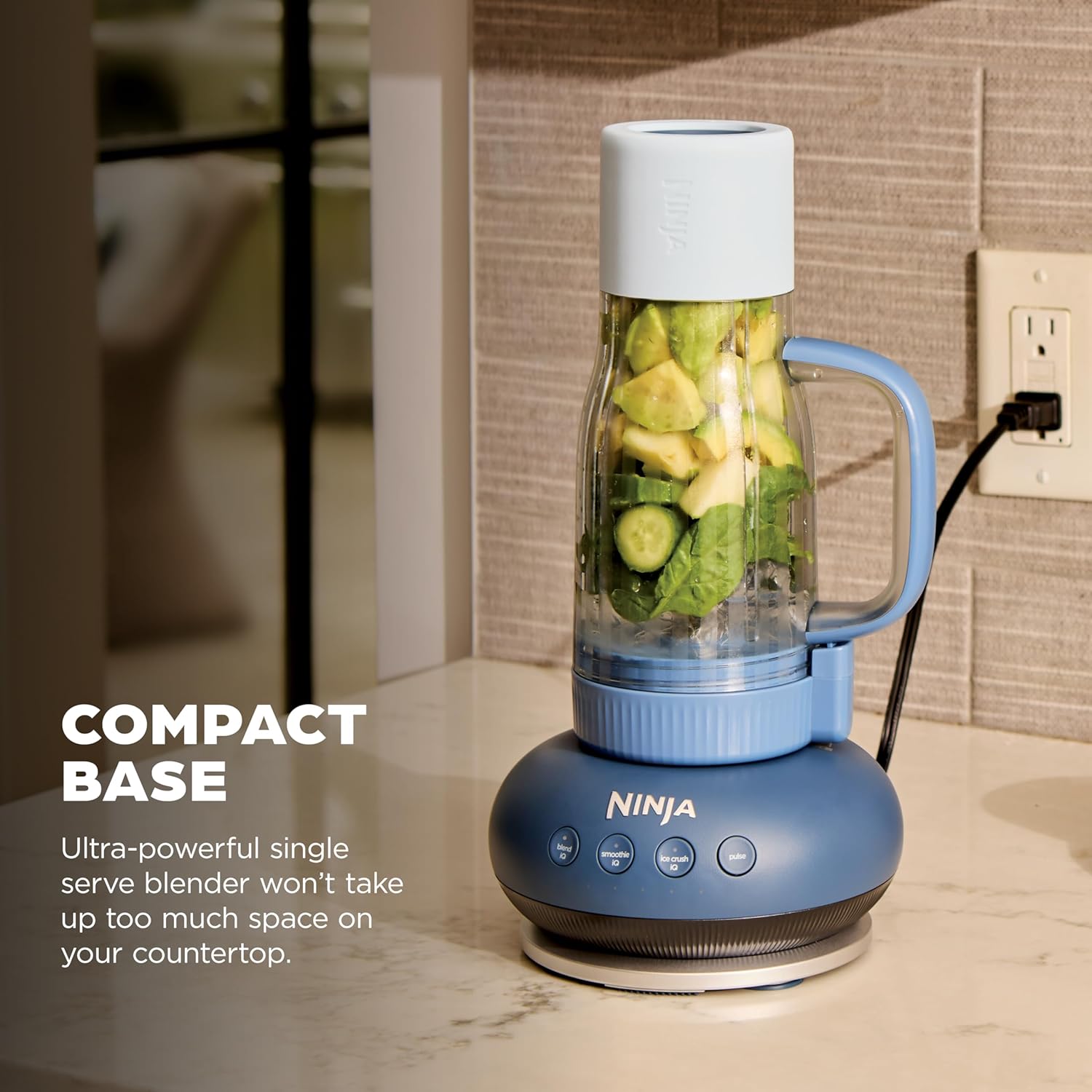 Ninja Blendboss™ | Personal Blender for Smoothies & Frozen Drinks | 26oz Travel Tumbler with LeakProof Lid, Chug Spout & Detachable Straw | Auto-iQ Technology | Cyberspace | DB351CY