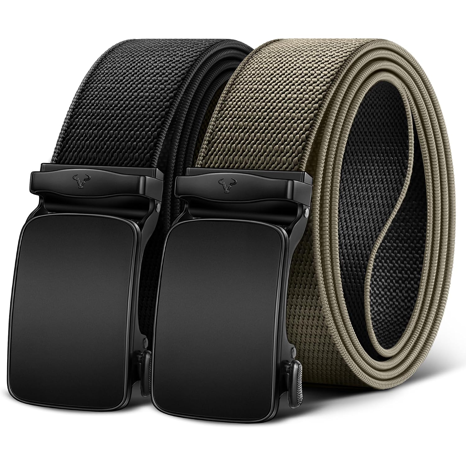 Bulliant Men Belt-Reversible Ratchet Belt Stretchable For Gift Men Work Casual Golf 1 3/8"-Cut For Fit -2 In 1Belt