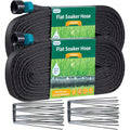 Hlinker 2026 Flat Soaker Hose 100 Ft (50Ft 2Packs) With Stake For Garden, Linkable Drip Hose Diy Automates Garden Irrigation System Saving 88% Water, Dual-Layer Leak-Free Design Water Hose With Holes
