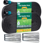 Hlinker 2026 Flat Soaker Hose 100 Ft (50Ft 2Packs) With Stake For Garden, Linkable Drip Hose Diy Automates Garden Irrigation System Saving 88% Water, Dual-Layer Leak-Free Design Water Hose With Holes