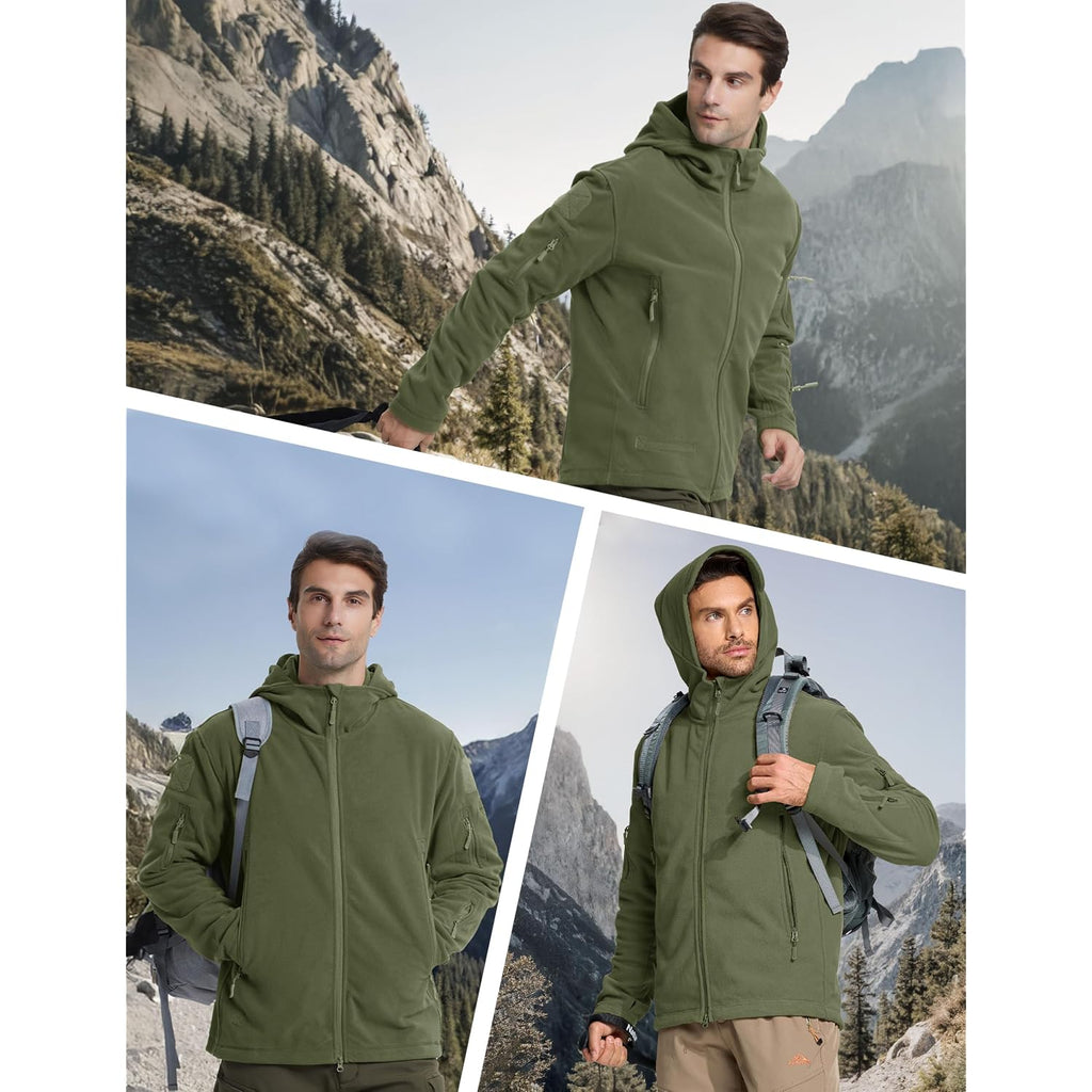 Men'S Military Tactical Sport Warm Fleece Hooded Outdoor Adventure Jacket Coats