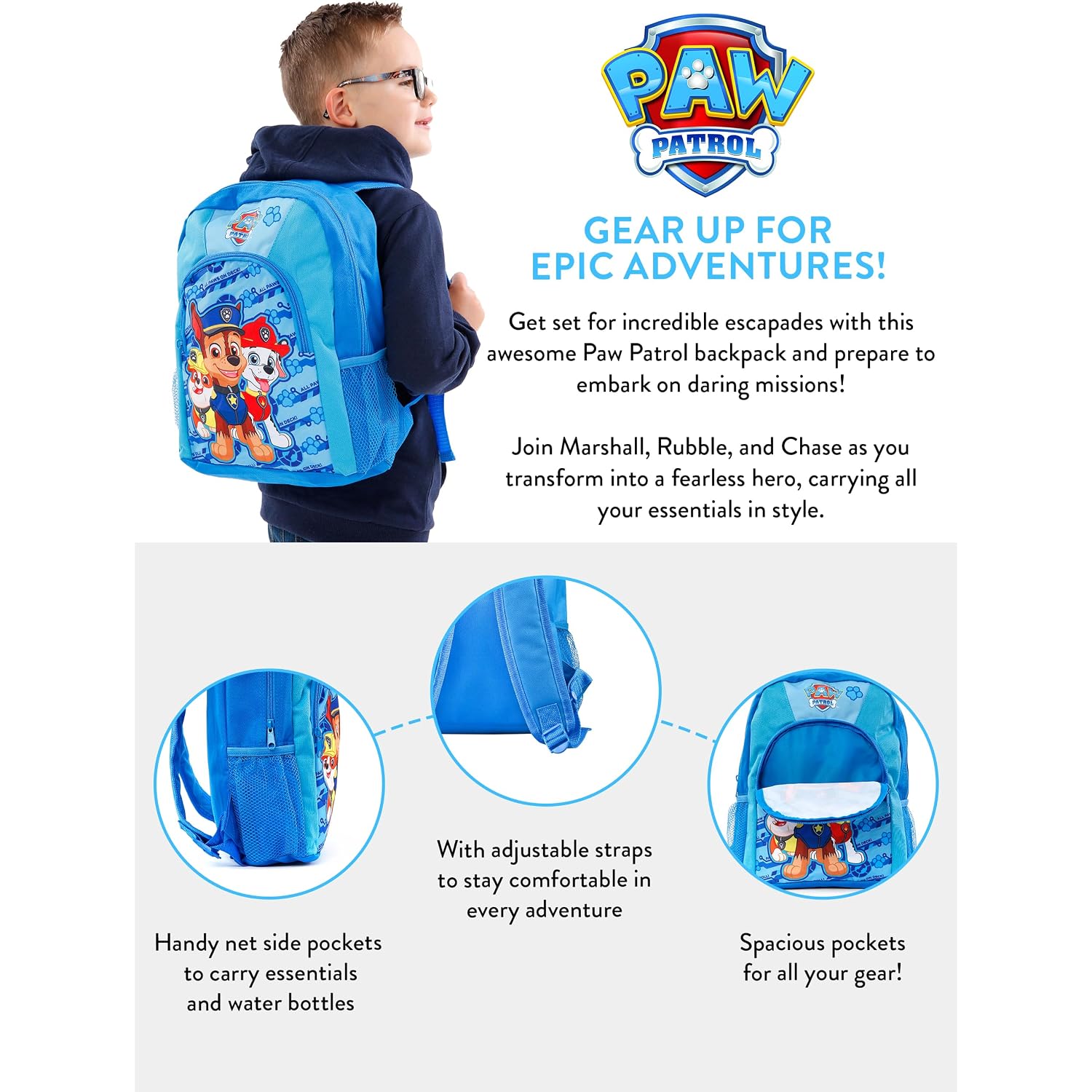 Paw Patrol Backpack | Chase Rubble Marshall Boys Backpacks | School Bag For Kids