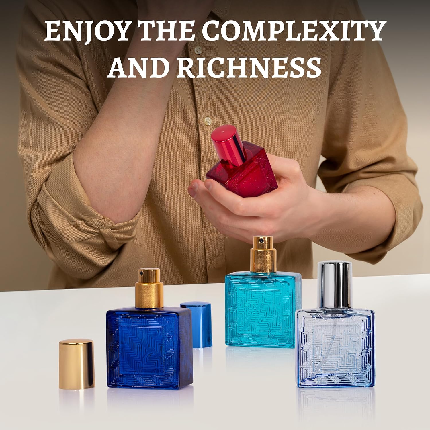 Novoglow Verse Mini 4-Piece Fragrance Gift Set For Men - Aromatic, Floral, Oriental & Woody Notes - Individually Boxed - Travel Size - 25Ml Eau De Parfum