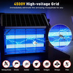 Solar Bug Zapper Outdoor, 4500V Solar Mosquito Zapper Outdoor Waterproof, 1/2 Acre Coverage Rechargeable Electric Fly Zapper, Cordless Portable Mosquito Traps For Backyard, Patio, Camping, Indoor