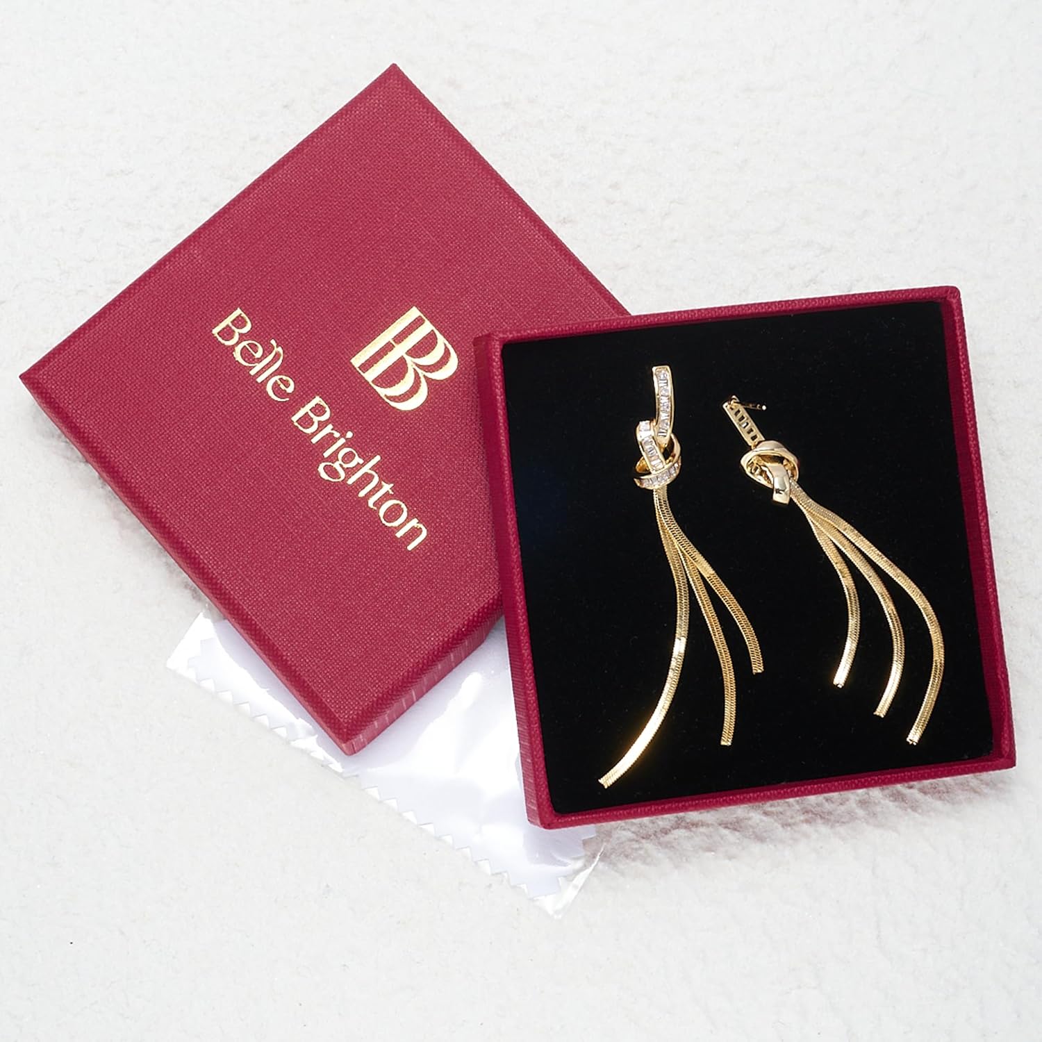 18K Gold/Silver Plated Dangle Earrings for Women Sparkly Rhinestone Long Tassel Dangle Earrings Dainty Long Hanging Chain Earrings Wedding Party Prom Earrings