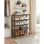 Vasagle Shoe Rack For Entryway, Freestanding, Adjustable, Industrial | 5-Tier Shoe Rack Organizer With Storage Shelves And Spacious Top, Rustic Brown And Ink Black Ulbs038B01
