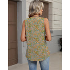 Micoson Tank Tops for Women 2026 Summer Casual V Neck Sleeveless Tops Loose Flowy Button Down Boho Tshirt