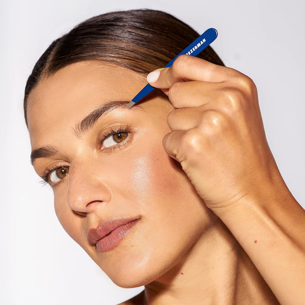 Tweezerman Exclusive Evening Blue Slant Tweezer - Hair Removal Tweezers, Stainless Steel
