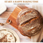 Dimpola Banneton Bread Proofing Basket - 9 Inch Banneton Basket Set Of 2 Sourdough Proofing Basket Round Proofing Bowls Handmade Rattan Baskets And Liners