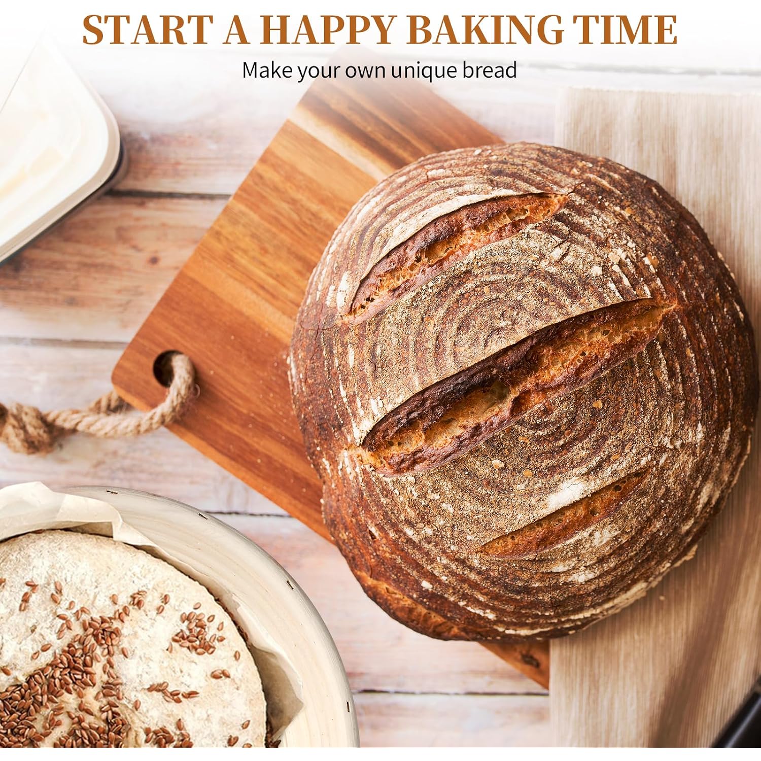 Dimpola Banneton Bread Proofing Basket - 9 Inch Banneton Basket Set Of 2 Sourdough Proofing Basket Round Proofing Bowls Handmade Rattan Baskets And Liners