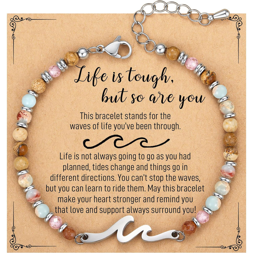 AryaHozel Wave Bracelets for Women, Graduation Gift for Her, Mothers Day Gifts for Mom, Daughter, Best Friend, Sister | 13th 21st 30th 40th 50th 60th 70th Birthday Gifts for Women