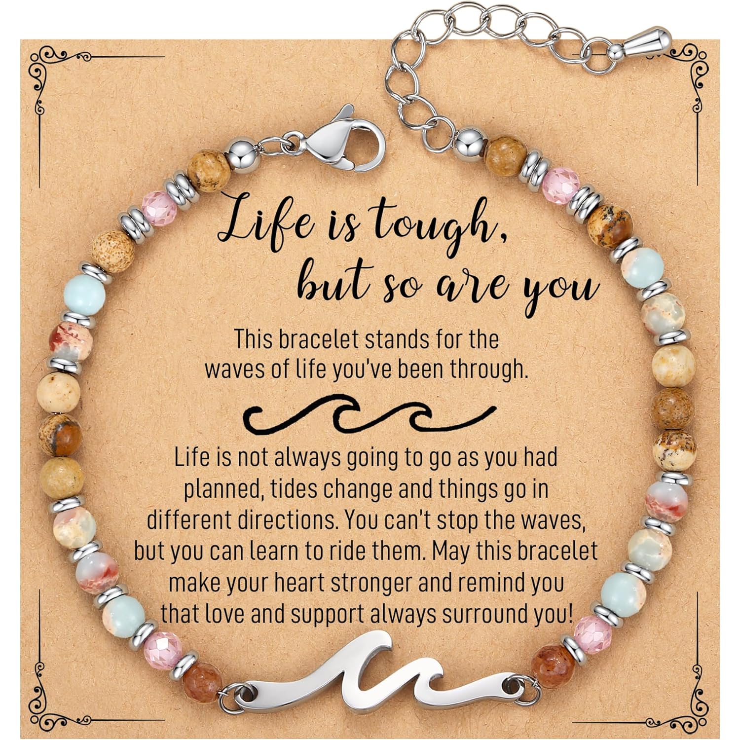 AryaHozel Wave Bracelets for Women, Graduation Gift for Her, Mothers Day Gifts for Mom, Daughter, Best Friend, Sister | 13th 21st 30th 40th 50th 60th 70th Birthday Gifts for Women