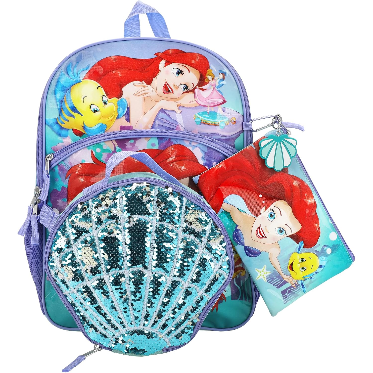 The Little Mermaid 16" 5-Piece Backpack And Lunchbox Set