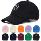Zando 2026 Trendy Heart Baseball Caps for Women Men Girls Dad Adjustable Cute Cotton Trucker Hat for Casual Travel Sports
