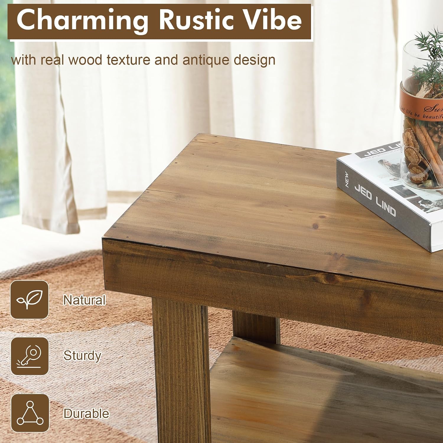 Solid Wood Entryway Bench - 31.5" Farmhouse Small Storage Benches, Narrow Bench Seat For Indoor, Entryway, Dining Room, Living Room And Hallway, Rustic Natural