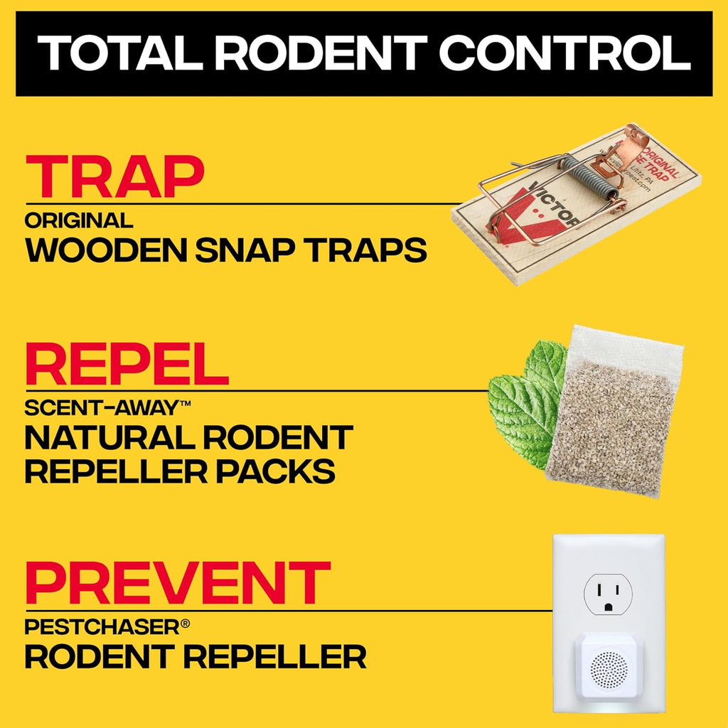 Victor Metal Pedal Mouse Traps, 12-Pack, Reusable Wooden Snap Traps | Fsc Certified Wood, Indoor Mice Control Pest Elimination, Rodent Killer Control, Clean & Quick Trapping, Mice Traps For House