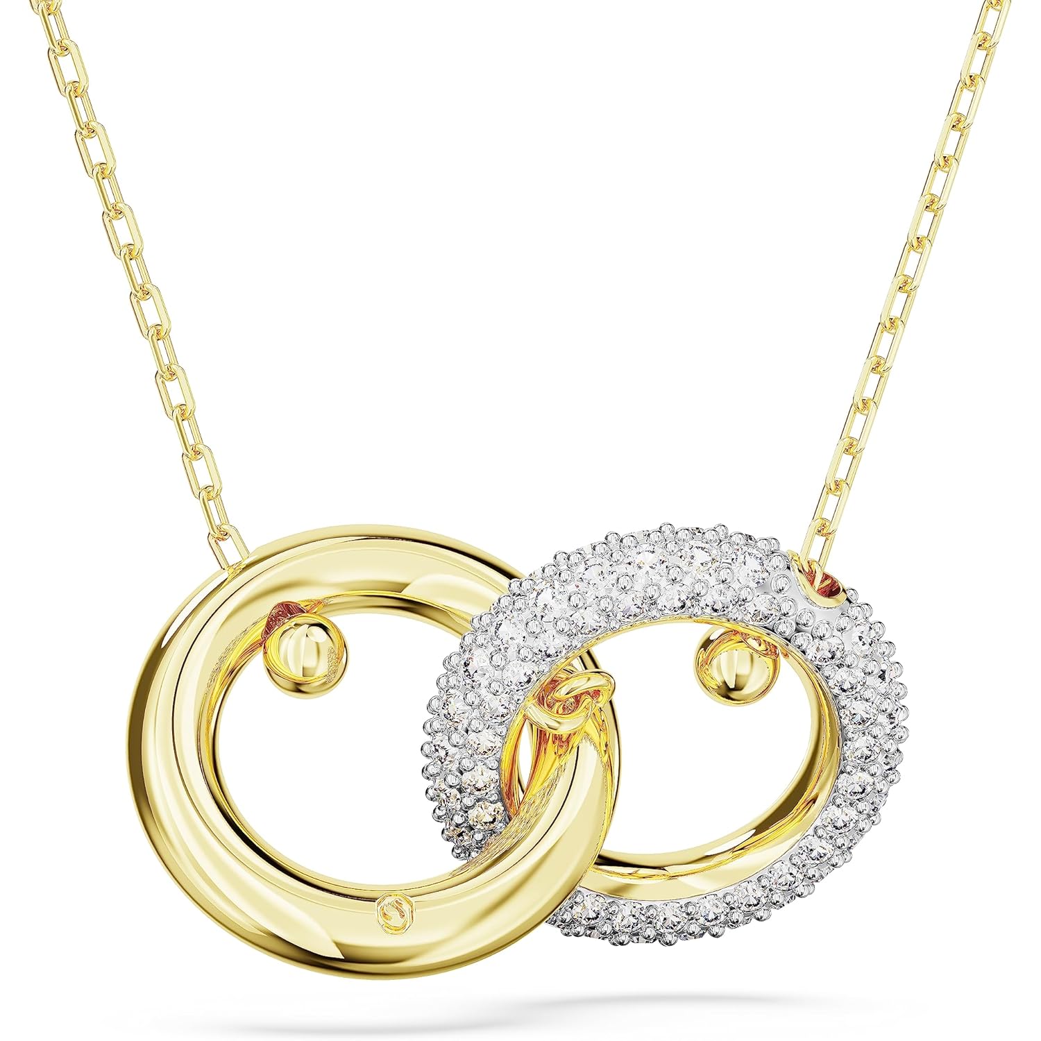 Swarovski Dextera Pendant Necklace with Interlocking Loop and Clear Crystals