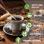 MAQIHAN 1000PCS coffee Stir Sticks - Wooden Coffee Stirrers Disposable 5.5 Inch Square Stirrer for Coffee Bar Accessories Espresso Drink Swizzle Sticks
