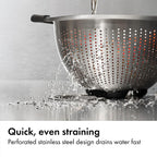 Oxo Good Grips Stainless Steel Colander, 5 Qt. Capacity, Strainer With Non-Slip Handles, Kitchen Colander For Pasta And Vegetables, Nesting Stainless Steel Strainer And Sieve