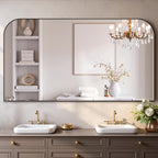 Bathroom Vanity Mirror,30" X 55" Black Metal Framed Wall Mirror For Over Sink, Living Room, Bedroom,Entryway Decor