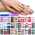 420 Pieces 30 Sheets Glitter Nail Wraps with Nail File Nail Polish Strips Self Adhesive Nail Polish Stickers Nail Strips for Women Girl Salon Nail Art Accessories