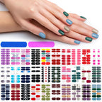 420 Pieces 30 Sheets Glitter Nail Wraps with Nail File Nail Polish Strips Self Adhesive Nail Polish Stickers Nail Strips for Women Girl Salon Nail Art Accessories