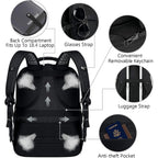 Extra Large Laptop Backpack, 22" X 17" X 10", 60L Capacity, Multi-Compartment Protection, Fits 15.6-19" Laptops, Tsa Approved, Rfid Anti-Theft, Sport Travel Backpack