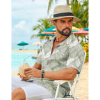 Coofandy Mens Hawaiian Shirt Short Sleeve Floral Button Down Shirts Tropical Summer Beach Shirts Camp Collar Shirt