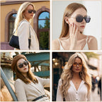 Retro Oversized Aviator Sunglasses Trendy Double Bridge Square Sunglasses 70S Shades Uv Protection
