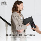 Befen Genuine Leather Wristlet Clutch Wallet Purses With Rfid Blocking, Small Crossbody Bags Shoulder Handbag For Women