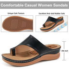 Aomigoct Womens Comfort Wedge Sandals: Soft Cushion & Orthopedic For All-Day Walking - Non-Slip 1.96" Heel For Stability - For Comfort Seekers
