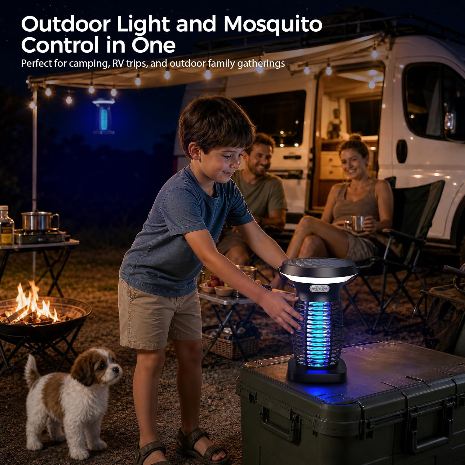 Solar Bug Zapper Outdoor, Uv Mosquito And Fly Zapper With Auto Mode, Rechargeable Cordless Electric Insect Trap, Waterproof Bug Light For Patio Backyard Porch Camping