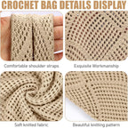 Hatisan Crochet Bag For Women, Handmade Knit Beach Tote Bag Summer