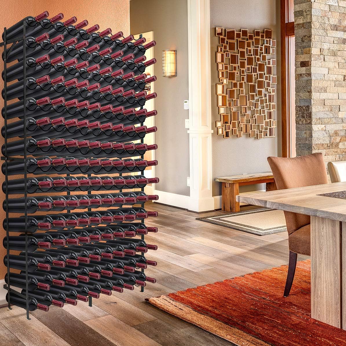 Sorbus Wine Rack Freestanding Floor - Wine Bottle Holder Holds 150 Bottles Of Wine - 150 Bottle Capacity Wine Storage For Any Bar, Wine Cellar, Kitchen, Dining Room