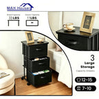 Dresser Storage With 3 Drawers, Fabric Dresser Tower, Vertical Storage Unit For Bedroom, Closet, Office, Black